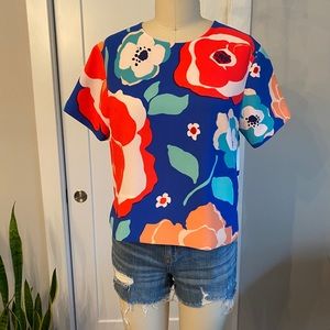 Kate Spade floral and stripes blouse